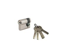 THIRARD Demi-cylindre Tiger 6, 30 x 10 mm, Serrure de Porte, Nickel, 5 Clés
