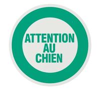 THIRARD - Disque de Signalisation Attention au Chien - Polystyrène Rigide - Adhésif - Fixation Facile - Design Clair - Résistant aux Intempéries - Ø 80 mm - Multicouleur