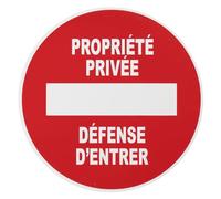 THIRARD - Disque de Signalisation Propriété Privée - Polystyrène Rigide - Adhésif - Plaque Signalétique - Résistant aux Chocs - Ø 180 mm - Multicouleur