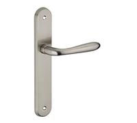 THIRARD - Ensemble de Poignées pour Porte Intérieure Athena - Acier Embouti - Usage Pratique - Design Élégant - Carré 7 mm - Entr'Axes 195 mm - Finition Nickelé Brossé - Gris