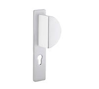 THIRARD - Ensemble de poignées pour porte d'entrée palière Crecy trou de cylindre, carré 7mm, entr'axes 195mm, anodisé argent