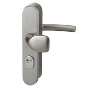 THIRARD - Ensemble de poignées de sécurité palière pour porte d'entrée, béquille et aileron, entr'axes 216mm, anodisé inox