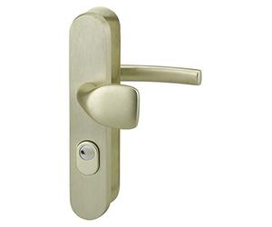 THIRARD - Ensemble de Poignées de Sécurité Palière - Béquille et Aileron Réversible - Aluminium - Pour Porte d'Entrée - Entr'Axe 216 mm - Couleur F2 - Carré 7 mm - Jaune/Doré