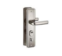 THIRARD - Ensemble de poignées de sécurité pour porte d'entrée, ouverture gauchedouble béquille , entr'axes 68mm, anodisé argent