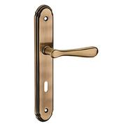 THIRARD - Ensemble de Poignées pour Porte de Chambre Arthemis - Acier Embouti - Usage Pratique - Trou de arré 7 mm - Entr'Axes 195 mm - Finition Laiton Patiné - Jaune/Doré