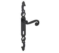 THIRARD - Ensemble de poignées pour porte intérieure Coq trou de clé, carré 7mm, entr'axes 195mm, laqué noir
