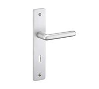 THIRARD - Ensemble de poignées pour porte de chambre Crecy trou de clé, carré 7mm, entr'axes 195mm, anodisé argent
