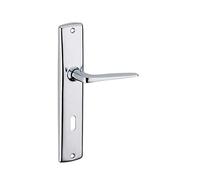 THIRARD - Ensemble de Poignées pour Porte de Chambre Demeter - Finition Chromé - Usage Pratique - Design Élégant - Trou de Clé - Monobloc - Carré 7 mm - Entr'Axes 195 mm - Gris