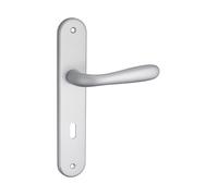 THIRARD - Ensemble de poignées pour porte de chambre Goccia trou de clé, carré 7mm, entr'axes 195mm, chromé satin