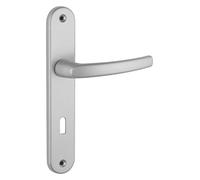 THIRARD - Ensemble de poignées pour porte de chambre Sultane trou de clé, carré 7mm, entr'axes 195mm, argent