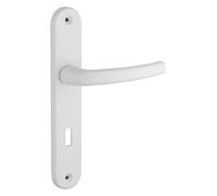 THIRARD - Ensemble de poignées pour porte de chambre Sultane trou de clé, carré 7mm, entr'axes 195mm, blanc