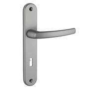 THIRARD - Ensemble de Poignées pour Porte de Chambre Sultane - Zamak Fondu - Usage Pratique - Trou de Clé - Entr'Axes 195 mm - Carré 7 mm - Finition Inox - Gris
