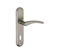 THIRARD - Ensemble de poignées pour porte de chambre Vesta trou de clé, carré 7mm, entr'axes 165mm, nickelé satiné