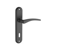 THIRARD - Ensemble de poignées pour porte de chambre Vesta trou de clé, carré 7mm, entr'axes 165mm, noir - THIRARD