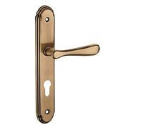 THIRARD - Ensemble de poignées pour porte d'entrée Arthemis trou de cylindre, carré 7mm, entr'axes 195mm, laiton patiné
