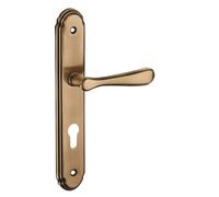 THIRARD - Ensemble de poignées pour porte d'entrée Arthemis trou de cylindre, carré 7mm, entr'axes 195mm, laiton patiné