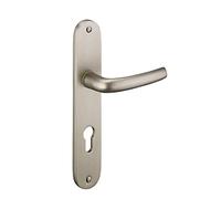 THIRARD - Ensemble de poignées pour porte d'entrée Chantilly trou de cylindre, carré 7mm, entr'axes 195mm, anodisé inox