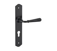 THIRARD - Ensemble de poignées pour porte d'entrée Charon trou de cylindre, carré 7mm, entr'axes 195mm, acier patiné - THIRARD