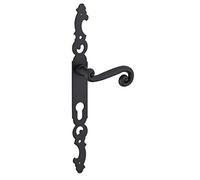 THIRARD - Ensemble de Poignées pour Porte d'Entrée Coq - Trou de Cylindre - Carré 7 mm - Entr'Axes 195 mm - Finition Laqué Noir - Design Élégant - Noir