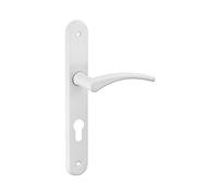 THIRARD - Ensemble de Poignées pour Porte d'Entrée Hebe - Acier Embouti - Usage Pratique - Trou de Cylindre - Carré 7 mm - Entr'Axes 195 mm - Finition Laqué Blanc