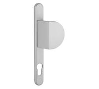 THIRARD - Ensemble de poignées pour porte d'entrée palière Sultane trou de cylindre, carré 8mm, entr'axes 195mm, argent