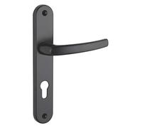 THIRARD Ensemble de Poignées pour Porte d'entrée, Sultane, Trou de Cylindre, Carré 7 mm, Entr'axes 195 mm, Noir, Esthétiques Et Pratiques, Conçu en Zamak Fondu, pour Porte Palière