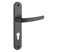 THIRARD - Ensemble de poignées pour porte d'entrée Sultane trou de cylindre, carré 7mm, entr'axes 195mm, noir - THIRARD