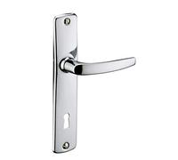 THIRARD - Ensemble de Poignées pour Porte Intérieure Abbeville - Trou de cier Embouti - Usage Porte de Chambre - Entr'Axes 165 mm - Carré 7 mm - Finition Chromé - Gris