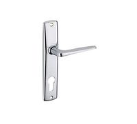 THIRARD - Ensemble de Poignées pour Porte Intérieure Ares - Trou de Cylindre - Acier Embouti - Usage Porte d'Entrée - Carré 7 mm - Entr'Axes 165 mm - Finition Chromé - Gris