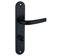 THIRARD Ensemble de Poignées pour Porte Intérieure, Design Moderne, Aluminium Embouti, Couleur Anodisé Argent, Carré 7 mm, Entr'axes 195 mm, Idéal pour Salle de Bain Et Toilette