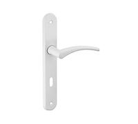 THIRARD - Ensemble de Poignées pour Porte Intérieure Hebe - Acier Embouti - Usage Porte de Chambre - Trou de Clé - Carré 7 mm - Entr'Axes 195 mm - Finition Laqué Blanc
