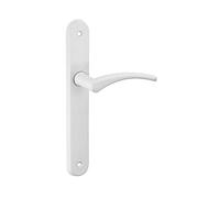 THIRARD - Ensemble de poignées pour porte intérieure Hebe sans trou, carré 7mm, entr'axes 195mm, laqué blanc (Sans trou)