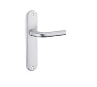 THIRARD Leto Ensemble Poignées Porte Intérieure Sans Trou Argent | Sur plaque, béquilles réversibles droite/gauche, aluminium, entraxe 165 mm, carré 7 mm