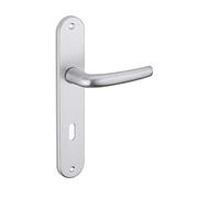 THIRARD - Ensemble de Poignées pour Porte Intérieure Maia - Aluminium Anodisé - Trou de Clé - Carré 7 mm - Entr'Axes 195 mm - Design Élégant - Pratique pour Chambre - Gris