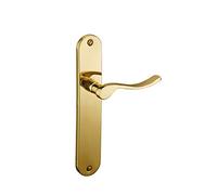 THIRARD - Ensemble de poignées pour porte intérieure Marianne sans trou, carré 7mm, entr'axes 195mm, laiton poli