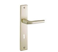 THIRARD - Ensemble de Poignées pour Porte Intérieure Picardie - Aluminium - Usage Porte de Chambre - Trou de Clé - Carré 8 mm - Entr'Axes 195 mm - Finition Champagne - Jaune/Doré