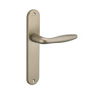 THIRARD - Ensemble de Poignées pour Porte Intérieure Thalia - Acier Embouti - Sans Trou - Usage Pratique - Entr'Axes 195 mm - Carré 7 mm - Finition Nickelé Satiné - Gris