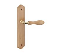 THIRARD - Ensemble de poignées pour porte intérieure Themis sans trou, carré 7mm, entr'axes 195mm, bois brut - THIRARD