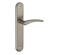 THIRARD - Ensemble de poignées pour porte intérieure Vesta sans trou, carré 7mm, entr'axes 195mm, nickelé satiné