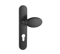 THIRARD - Ensemble de poignées pour porte palière Sultane trou de cylindre, carré 7mm, entr'axes 195mm, noir