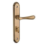 THIRARD - Ensemble de Poignées pour Salle de Bain et Toilette Arthemis - Acier Embouti - Usage Pratique et Esthétique - Carré 7 mm - Entr'Axes 195 mm - Finition Laiton Patiné - Jaune/Doré