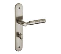 THIRARD - Ensemble de Poignées pour Salle de Bain et Toilette Diane - Acier Embouti - Usage Pratique et Esthétique - Condamnation - Entr'Axes 195 mm - Carré 7 mm - Finition Nickelé Brossé - Gris