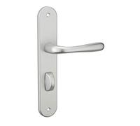 THIRARD - Ensemble de Poignées pour Salle de Bain et Toilette Pelope - Acier Embouti - Usage Pratique - Design Élégant - Carré 7 mm - Entr'Axes 195 mm - Finition Argentée - Gris