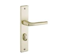 THIRARD - Ensemble de Poignées pour Salle de Bain et Toilette Picardie à Condamnation - Aluminium Embouti - Usage Pratique - Carré 8 mm - Entr'Axes 195 mm - Finition Champagne - Jaune/Doré