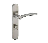 THIRARD - Ensemble de Poignées pour Salle de Bain - Inox Brossé - Usage Salle de Bain et Toilette - Fermeture à Condamnation - Carré 7 mm - Entr'Axes 195 mm - Gris