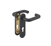 Thirard – Ensemble de poignées pour serrure encastrable pour porte de chaufferie, carré 9 mm, noir