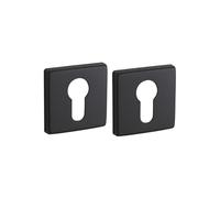 THIRARD - Ensemble de rosaces carrées Zibel, 50x50mm, trou de cylindre, noir mat