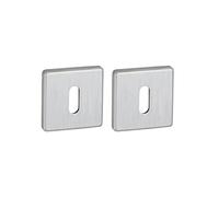 THIRARD - Ensemble de rosaces carrées Zibel/Grid, 50x50mm, trou de clé, chromé satiné