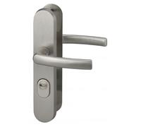 THIRARD - Ensemble poignées de sécurité pour porte d'entrée, béquille double, entr'axe de fixation 216mm, aspect inox - THIRARD