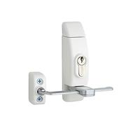 THIRARD - Entrebâilleur à Cylindre pour Fenêtre - Sécurisé - Design Discret - Livré avec 3 Clés - Fabriqué en Alliage Moulé - Usage Pratique - 118 x 130 mm - Blanc